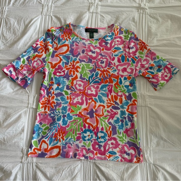 Lauren Ralph Lauren Tops - Lauren Ralph Lauren Short Sleeve Floral Top